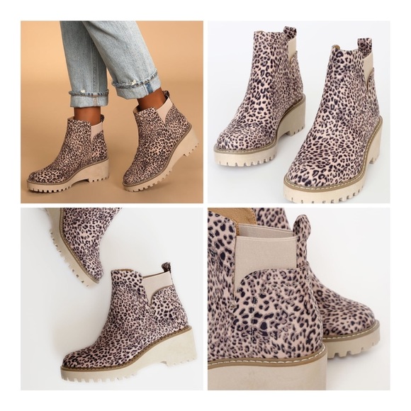 DV by Dolce Vita Shoes - dv dolce vita Rielle Leopard Print Chelsea Wedge Boots